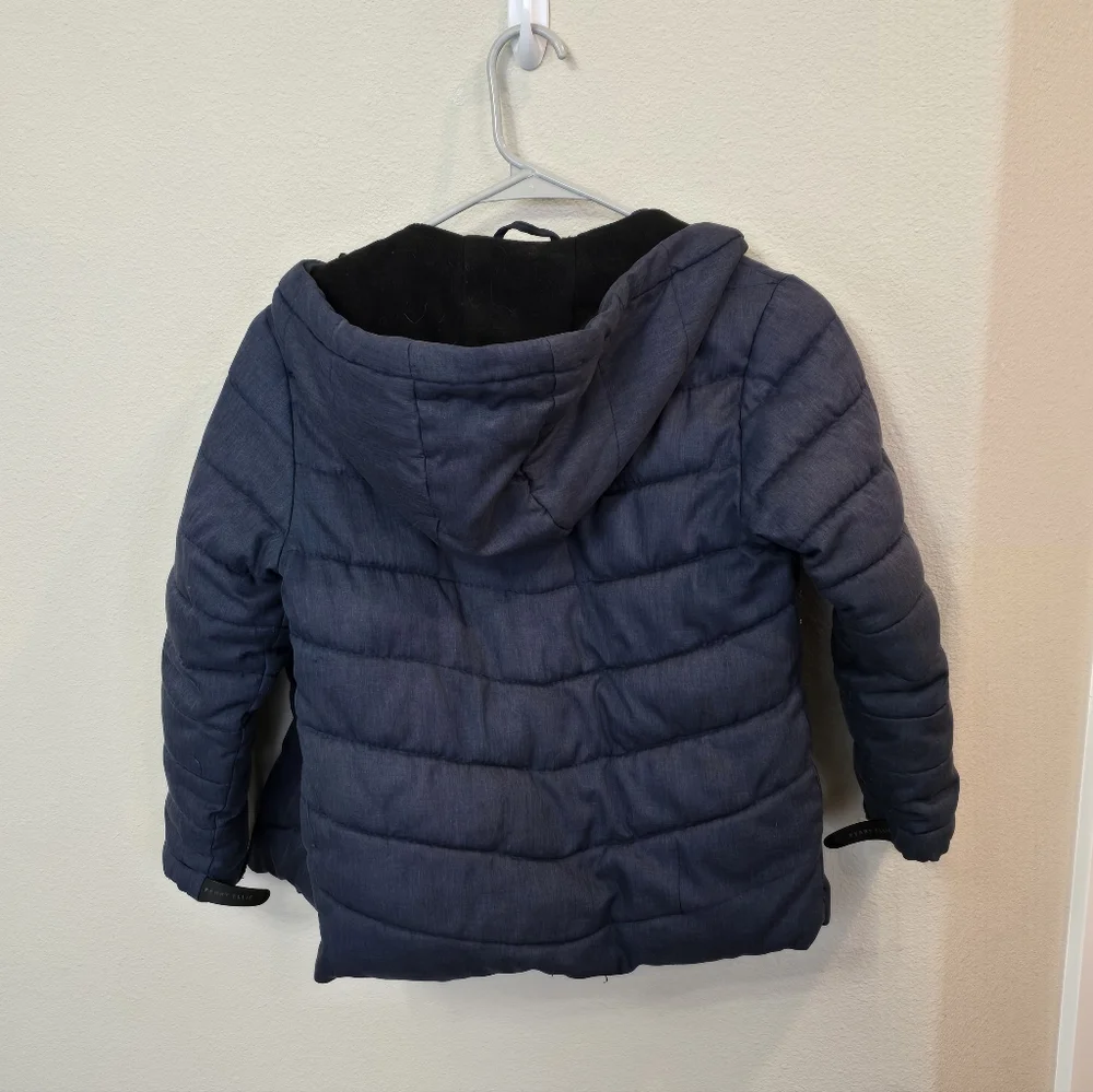 PERRY ELLIS Boy Navy Quilted Parka Hooded Coat Jacket Kids Boys 7